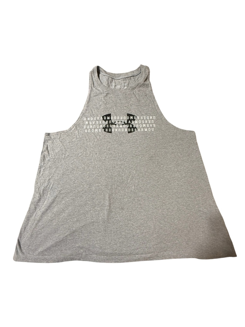 Under Armour Women Graphic Muscle Tank Top Grey Logo Size Large Athleisure